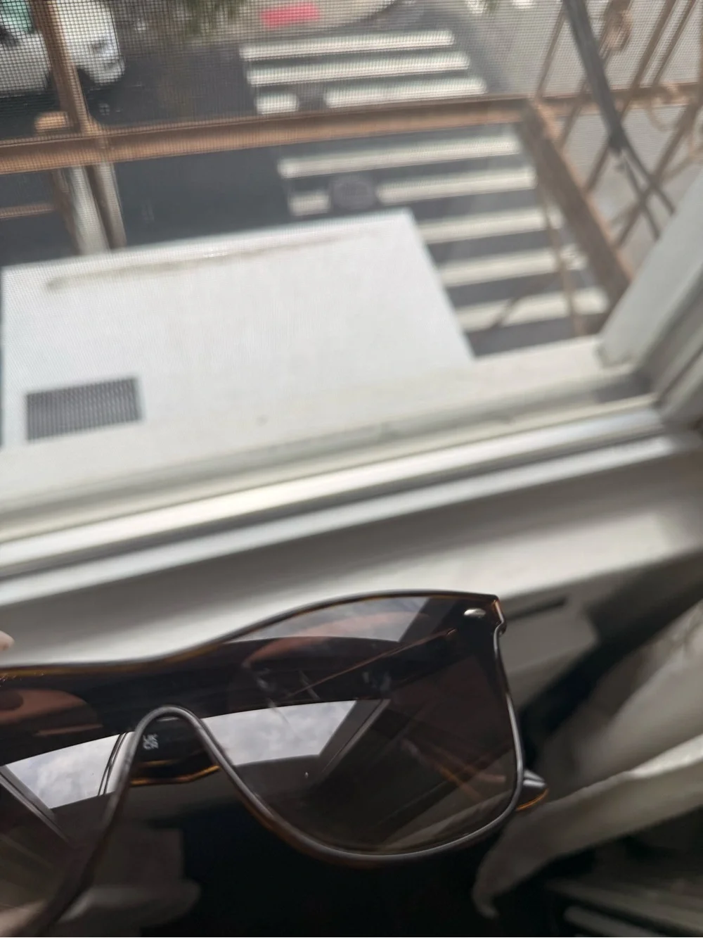 Ray-Ban Brown Gradient Shield Sunglasses with Black Case